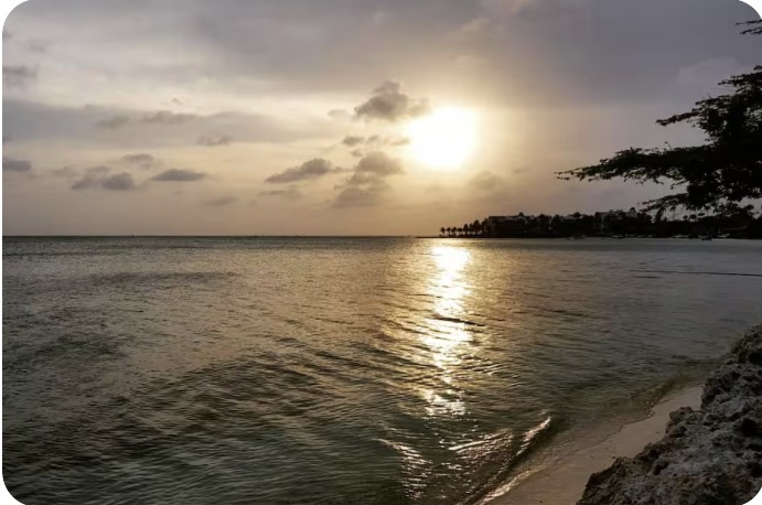 Zonsondergang bij Aruba